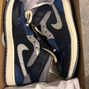 Air Jordan 1 Mid Se Craft Obsidian / White French Blue